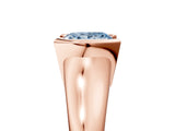 Rose gold Fancy Blue Princess Cut Solitaire Tension Set Diamond Ring with Split Shank Band_5