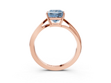 Rose gold Fancy Blue Princess  Cut Solitaire Twist Band Ring with Four-Prong Setting_23