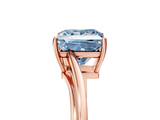 Rose gold Fancy Blue Princess  Cut Solitaire Twist Band Ring with Four-Prong Setting_25