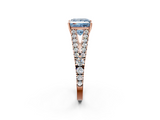 Rose gold Fancy Blue Princess  Cut Split Shank Pave Diamond Engagement Ring with Four-Prong Setting_26