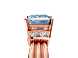Rose gold Fancy Blue Princess  Cut Three-Stone Channel Set Ring with Bar Prongs_50