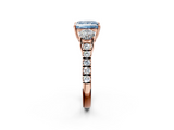 Rose gold Fancy Blue Princess  Cut Three-Stone Diamond Pave Band with Prong Setting_38