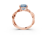 Rose gold Fancy Blue Princess  Cut Twisted Pavé Band Solitaire Ring with Four-Prong Setting_56