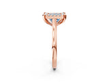 Rose gold Fancy Blue Princess  Diamond Cluster Halo Solitaire with Four-Prong Setting_78
