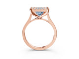 Rose gold Fancy Blue Princess  Diamond Cluster Halo Solitaire with Four-Prong Setting_79