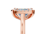 Rose gold Fancy Blue Princess  Diamond Cluster Halo Solitaire with Four-Prong Setting_81