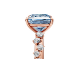 Rose gold Fancy Blue Princess  Diamond Cluster Prong-Set Solitaire Ring_29