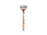 Rose gold Fancy Blue Princess  Diamond Pavé Band with Six-Prong Setting_29