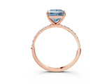 Rose gold Fancy Blue Princess  Diamond Pavé Band with Six-Prong Setting_30