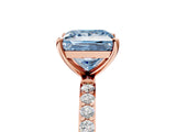 Rose gold Fancy Blue Princess  Diamond Pavé Band with Six-Prong Setting_32