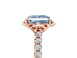 Rose gold Fancy Blue Princess  Diamond Pave Band with Floral Prong Setting_32
