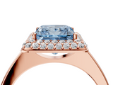 Rose gold Fancy Blue Princess  Halo Diamond Engagement Ring with Solitaire Band and Four-Prong Setting_24