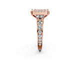 Rose gold Fancy Blue Princess  Halo Diamond Engagement Ring with Split Shank and Four-Prong Setting 2