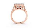 Rose gold Fancy Blue Princess  Halo Diamond Engagement Ring with Split Shank and Four-Prong Setting 3