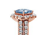 Rose gold Fancy Blue Princess  Halo Diamond Engagement Ring with Split Shank and Prong Setting_71