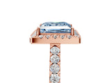 Rose gold Fancy Blue Princess  Halo Diamond Pavé Solitaire Ring_44