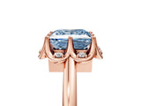 Rose gold Fancy Blue Princess  Halo Diamond Ring with Round Cluster Setting, Solitaire Band, and Four-Prong Setting_56