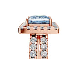 Rose gold Fancy Blue Princess  Halo Diamond Split Shank Engagement Ring with Prong Setting_68