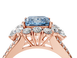 Rose gold Fancy Blue Princess  Halo Split Shank Diamond Engagement Ring with Prong Setting_24