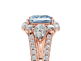 Rose gold Fancy Blue Princess  Halo Split Shank Diamond Engagement Ring with Prong Setting_25
