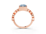 Rose gold Fancy Blue Princess  Milgrain Marquise Diamond Twist Band Ring_64