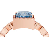 Rose gold Fancy Blue Princess  Milgrain Marquise Diamond Twist Band Ring_65