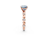 Rose gold Fancy Blue Princess  Solitaire Bezel-Set Diamond Ring with Beaded Band and Four-Prong Setting_34