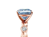 Rose gold Fancy Blue Princess  Solitaire Bezel-Set Diamond Ring with Beaded Band and Four-Prong Setting_37