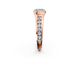 Rose gold Fancy Blue Princess  Solitaire Bezel-Set Diamond Ring with Channel-Set Band_38