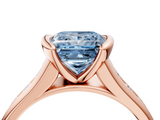 Rose gold Fancy Blue Princess  Solitaire Bezel-Set Diamond Ring with Channel-Set Band_40