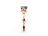 Rose gold Fancy Blue Princess  Solitaire Celtic Knot Engagement Ring with Four-Prong Setting_64