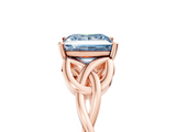 Rose gold Fancy Blue Princess  Solitaire Celtic Knot Engagement Ring with Four-Prong Setting_67