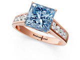 Rose gold Fancy Blue Princess  Solitaire Channel-Set Diamond Engagement Ring with Four-Prong Setting_33