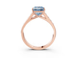 Rose gold Fancy Blue Princess  Solitaire Channel-Set Diamond Engagement Ring with Four-Prong Setting_35