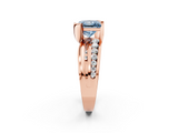 Rose gold Fancy Blue Princess  Solitaire Channel-Set Split Shank Ring with Tension Prong Setting_5