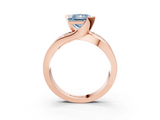 Rose gold Fancy Blue Princess  Solitaire Channel-Set Split Shank Ring with Tension Prong Setting_6