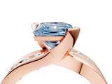 Rose gold Fancy Blue Princess  Solitaire Channel-Set Split Shank Ring with Tension Prong Setting_7
