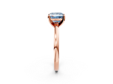 Rose gold Fancy Blue Princess  Solitaire Diamond Engagement Ring with Four-Prong Setting on a Classic Band_5