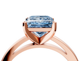 Rose gold Fancy Blue Princess  Solitaire Diamond Engagement Ring with Four-Prong Setting on a Classic Band_7