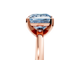 Rose gold Fancy Blue Princess  Solitaire Diamond Engagement Ring with Four-Prong Setting on a Classic Band_8