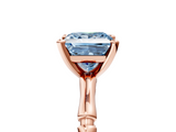 Rose gold Fancy Blue Princess  Solitaire Diamond Ring with Bamboo Band and Four-Prong Setting_41