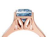 Rose gold Fancy Blue Princess  Solitaire Diamond Ring with Cathedral Band and Four-Prong Setting_71
