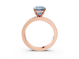 Rose gold Fancy Blue Princess  Solitaire Diamond Ring with Channel-Set Baguette Band and Four-Prong Setting_71