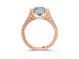 Rose gold Fancy Blue Princess  Solitaire Diamond Ring with Channel Set Band and Bezel Prong Setting_59