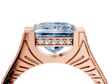 Rose gold Fancy Blue Princess  Solitaire Diamond Ring with Channel Set Band and Bezel Prong Setting_60