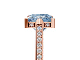 Rose gold Fancy Blue Princess  Solitaire Diamond Ring with Channel Set Band and Bezel Prong Setting_61