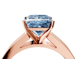 Rose gold Fancy Blue Princess  Solitaire Diamond Ring with Channel-Set Band and Four-Prong Setting_7
