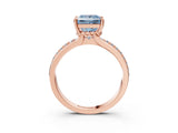 Rose gold Fancy Blue Princess  Solitaire Diamond Ring with Channel Set Band and Six-Prong Setting_51