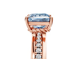 Rose gold Fancy Blue Princess  Solitaire Diamond Ring with Channel Set Band and Six-Prong Setting_53