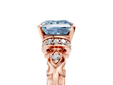Rose gold Fancy Blue Princess  Solitaire Diamond Ring with Filigree Band and Four-Prong Setting_33